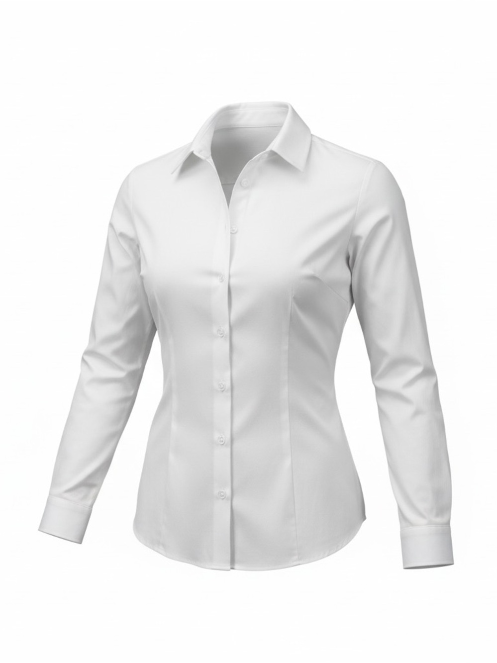 Tailor made Women’s Classic White Button-Down Shirt in Stretch Cotton Blend - Picture 2 of 7